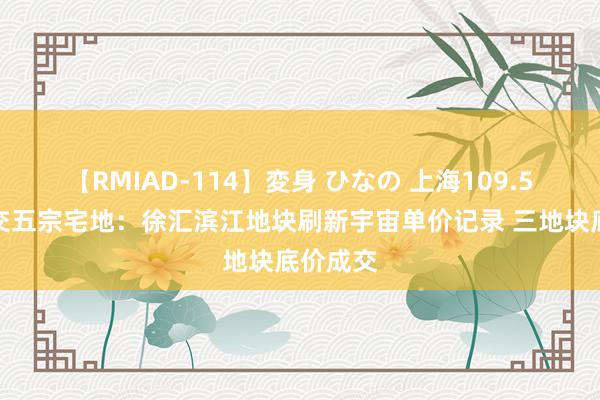 【RMIAD-114】変身 ひなの 上海109.5亿元成交五宗宅地：徐汇滨江地块刷新宇宙单价记录 三地块底价成交