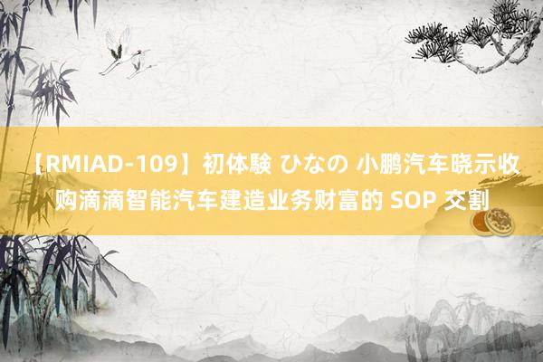 【RMIAD-109】初体験 ひなの 小鹏汽车晓示收购滴滴智能汽车建造业务财富的 SOP 交割