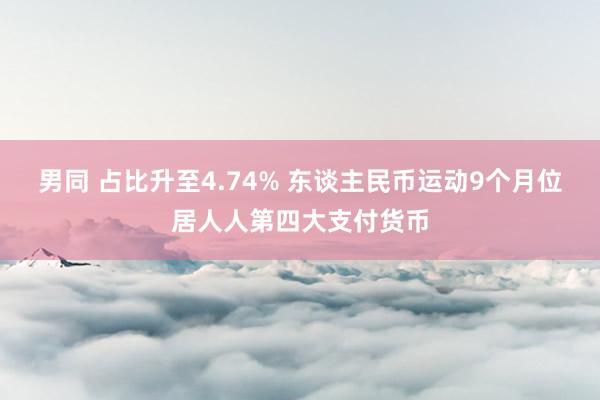 男同 占比升至4.74% 东谈主民币运动9个月位居人人第四大支付货币