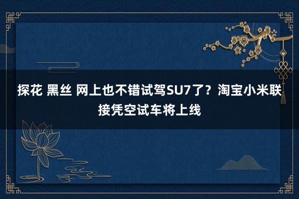 探花 黑丝 网上也不错试驾SU7了？淘宝小米联接凭空试车将上线